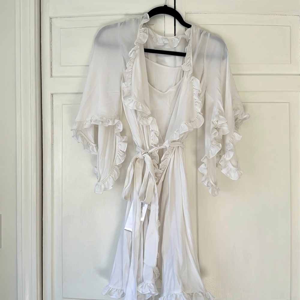 Bcbgmaxazria white wrap dress and cover up
